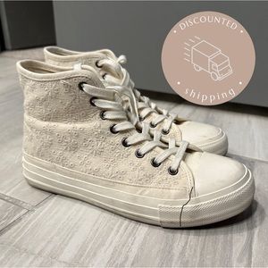 Embroidered High Top Tennis Shoes